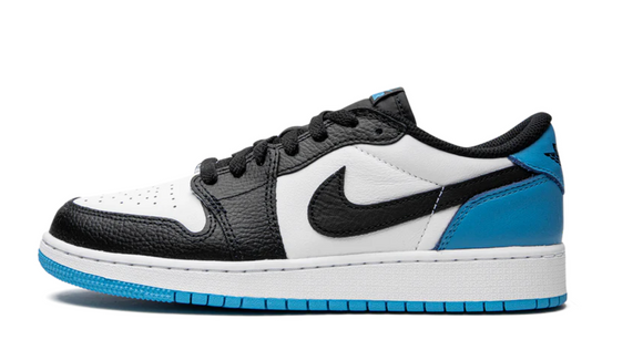 Air Jordan 1 Retro Low OG Black Dark Powder Blue (GS) - airdrizzykicks.com