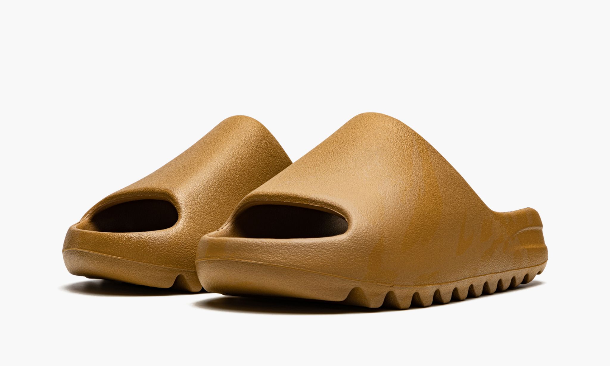 tan yeezys slides