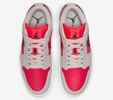 Air Jordan 1 Retro Low "Light Iron Ore Siren Red" - airdrizzykicks.com