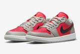 Air Jordan 1 Retro Low "Light Iron Ore Siren Red" - airdrizzykicks.com