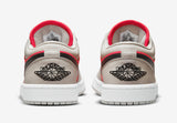 Air Jordan 1 Retro Low "Light Iron Ore Siren Red" - airdrizzykicks.com